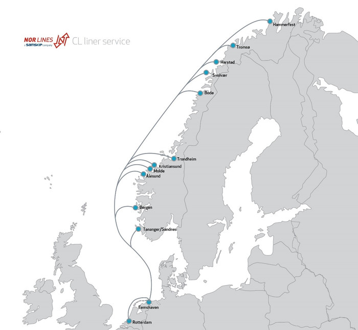 Nor Lines/Samskip's Norwegian network (photo: Nor Lines)